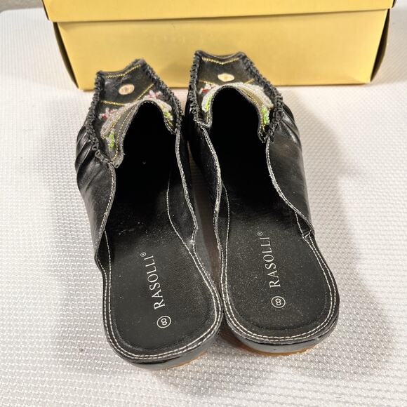 Vintage Rasolli Woman’s Size 8 Slip On‎ Black Leather Office Casual Flats - Picture 6 of 13